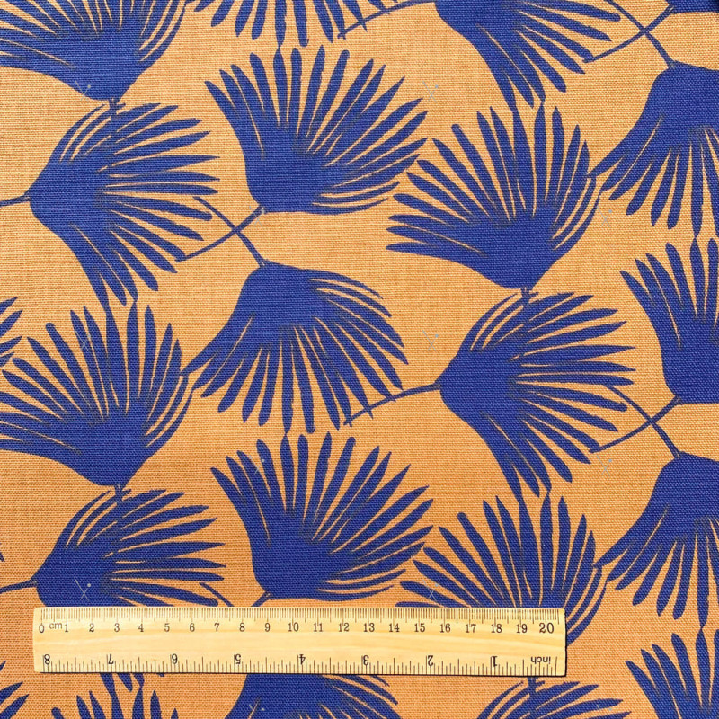 Printed Half Panama JALIA Camel / Ultramarine